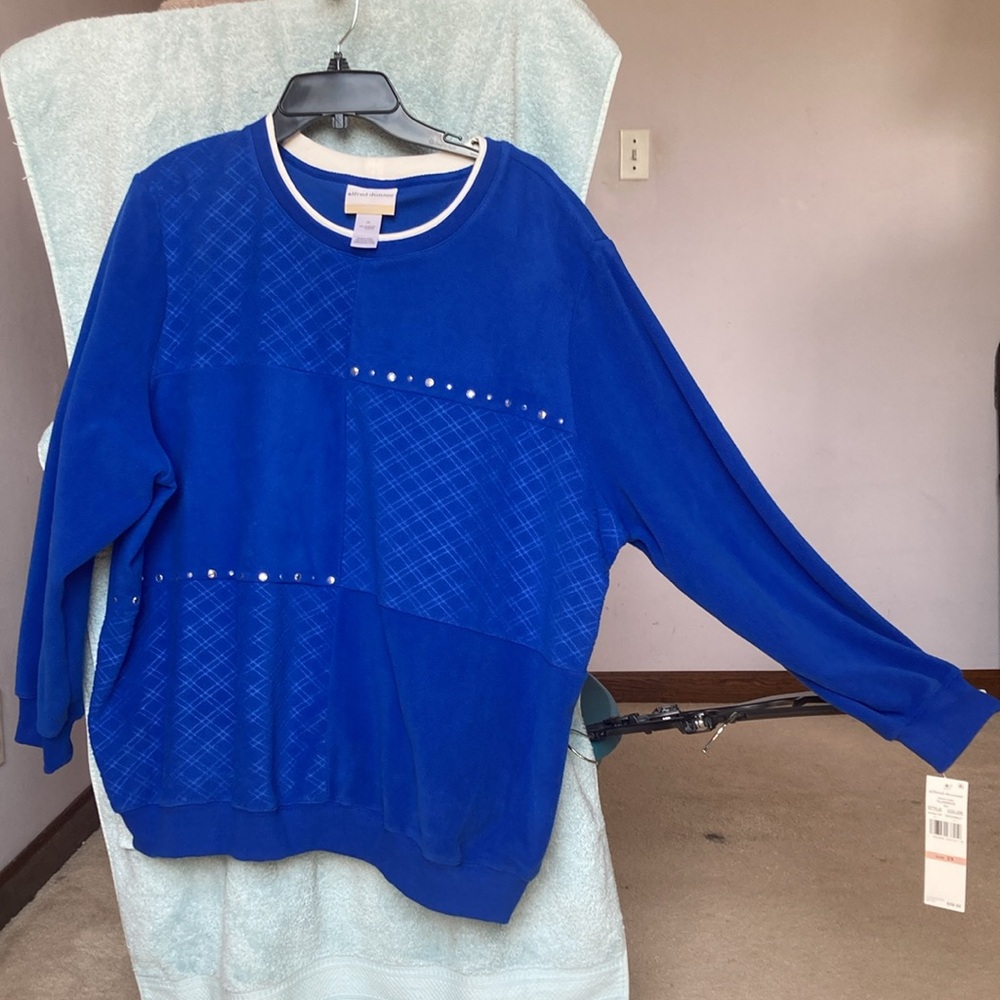 Offer$18 Alfred Dunner pullover blue top with bling details 2X - Picture 11 of 16